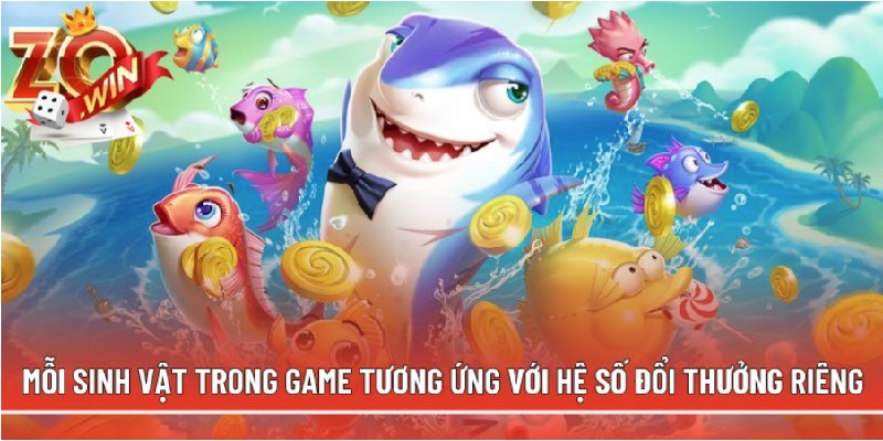 Mỗi sinh vật trong game tương ứng với hệ số đổi thưởng riêng